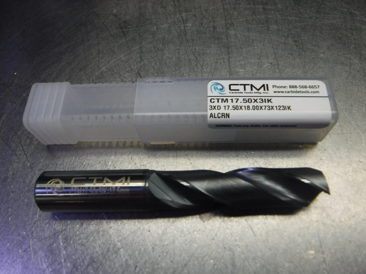 CTMI 17.50 Coolant Thru Carbide Drill 3xd 17.50x18.00x73x123IK ALCRN (LOC1078C)