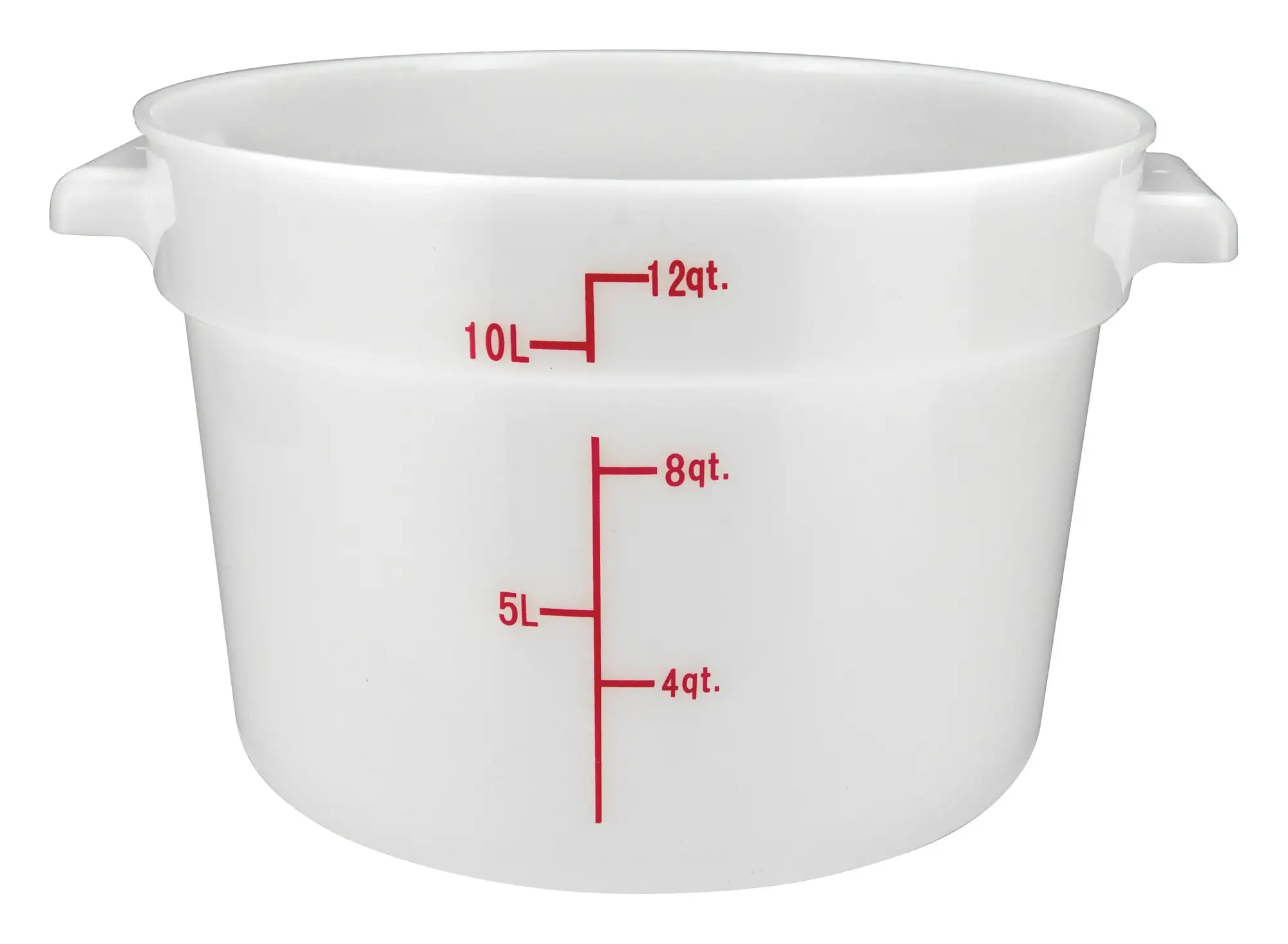 12qt Round Storage Container, White, PP (12 Each)