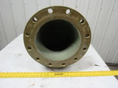 NOV 022100-362-0 10" Flanged Fiberglass 90° Elbow Green Thread 225 PSIG