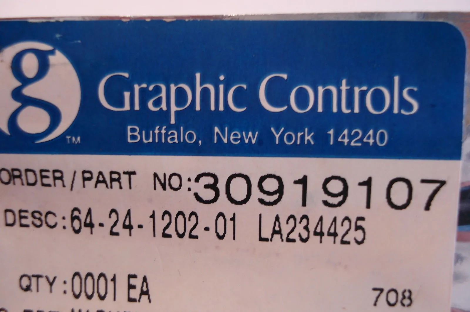 4 NEW GRAPHIC CONTROLS 30919107 64-24-1202-01