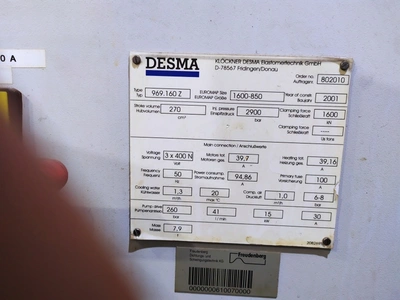 DESMA Horizontal Rubber Injection Molding Machine, very good working condition