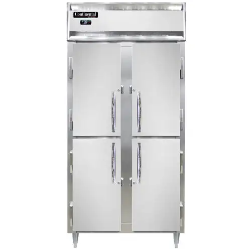 Continental D2RSENSAHD 36 1/4" Two Section Reach In Refrigerator, (4) Left/right Hinge Solid Doors, Top Compressor, 115v
