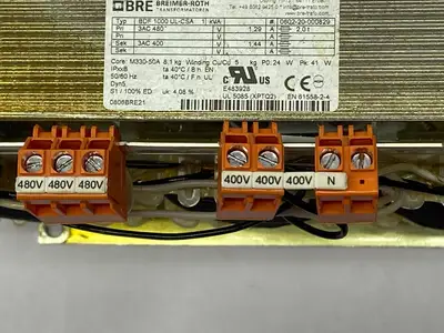 Used Breimer-Roth Transformer 3-Phase 1kVA BDF 1000 UL-CSA Transformers Michigan US | Maverick Industrial Sales #1391421