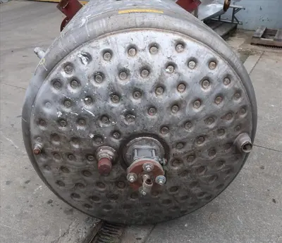 SPC8501  Tank 500 gallon vertical tank, Stainless Steel, dimpled jacket, 0.33 hp agitator, dish