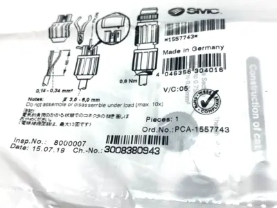 PCA-1557743 | SMC  Field Wireable Connector M12 4-Pin QUICKON - New