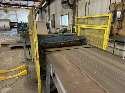 48” WIDE CUT-TO-LENGTH LINE: FAMCO SHEAR WITH FEED ROLL & AMS CONTROLS: STOCK #23384