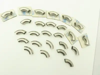 90° Elbow 1" OD Short Tangent Butt Weld Stainless Steel Lot of 25