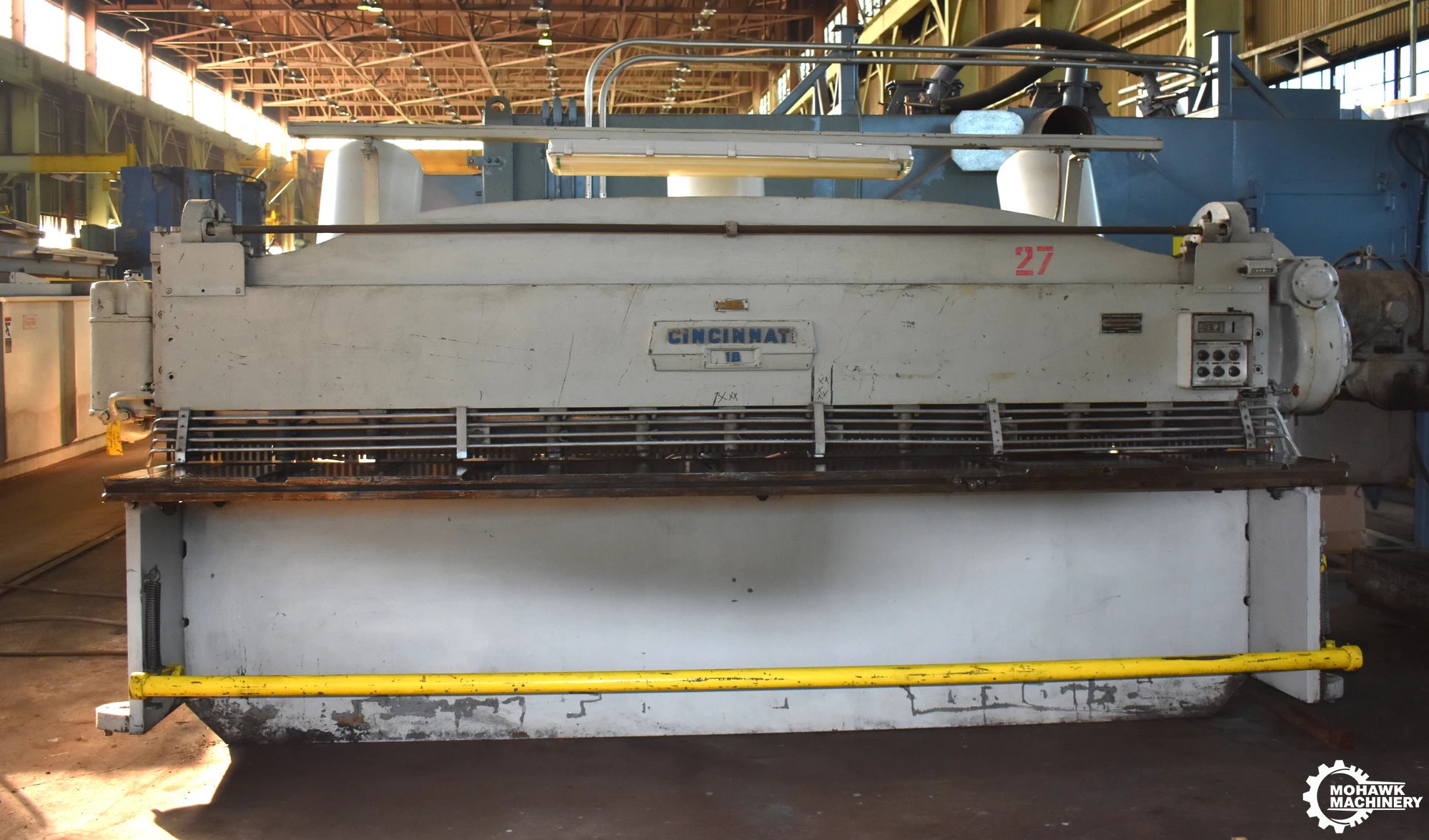 12' x 1/4" CINCINNATI-INC "1812" MECHANICAL POWER SQUARING SHEAR w/FRONT OPERATED POWER BACK GAUGE - 7’ SQUARING ARM - FRONT SUPPORT