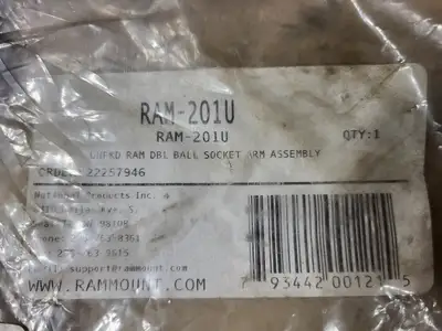 Ram Mount Double Ball Socket Arm Assembly RAM-201U