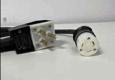 NEW HUBBELL FEMALE HBL2623  TO MALE P-5145 ANGLE STRAIGHT PLUG BLADE PLUG