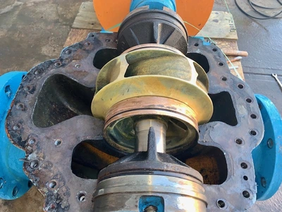 Goulds ITT pump type 3408 model 100 size 8x10-12L with base and motor