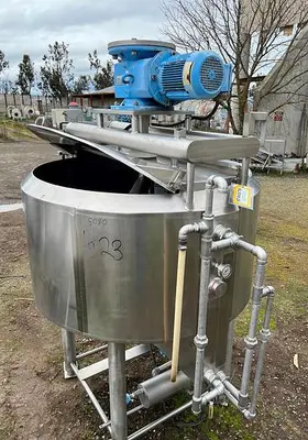 Cherry Burrell 200-Gallon Stainless Steel Jacketed Tank with Scrape Surface Agitation #S744979