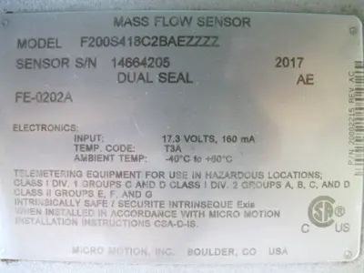 USED Micro Motion F200S418C2BAEZZZZ