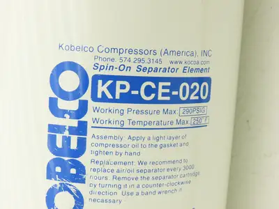 Kobelco KP-CE-020 Spin-on Air Oil Separator Air Compressor Filter 1-1/4"NPT