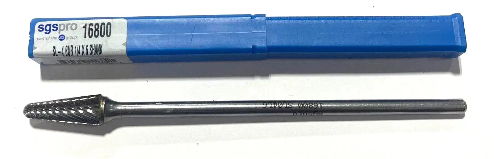 SGS Pro SL-4 Carbide Burr 1/4" x 6" Taper Radius Long Shank USA Made 16800