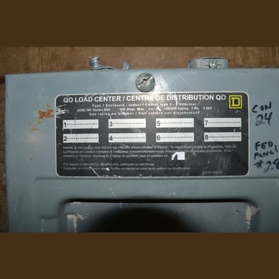 Square D 100 Amp Breaker Panel