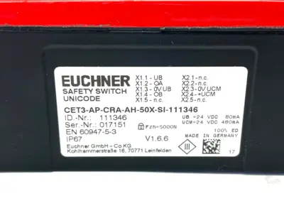 Used EUCHNER CET3-AP-CRA-AH-50X-SI-111346 Relays & Switches Michigan US | Maverick Industrial Sales #1456598