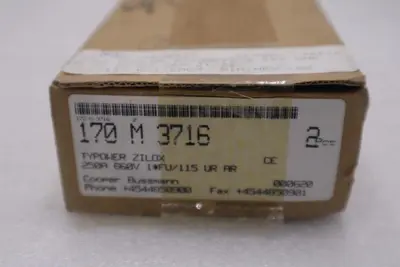 BUSSMANN 170M3716, High Speed Fuse, 250AMP (BOX OF 2) FREE SHIPPING NEW #G489A