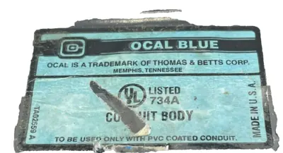 NEW OCAL THOMAS BETTS 10301616 2"CONDUIT BODY PVC COATED