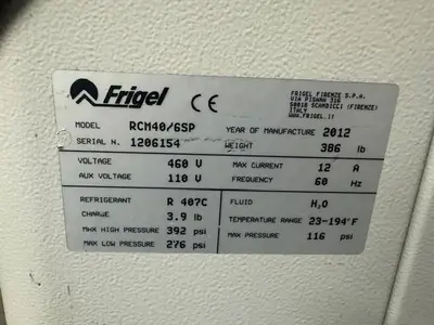 Used 2012 FRIGEL RCM40/6 SP Temperature Controls Massachusetts US | Absolute Machinery #1349135