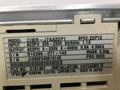 Used YASKAWA CIMR-J7AA20P1 Variable Speed Drives Michigan US | Ideal Machinery #1316995