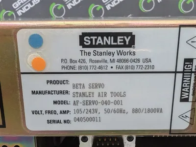 Stanley AF-SERVO-040-001 Air Tool Beta Servo Module Used