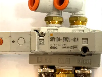 USED SMC 5‑PORT SOLENOID VALVE 2‑POSITION SINGLE 24VDC MISSING SCREW