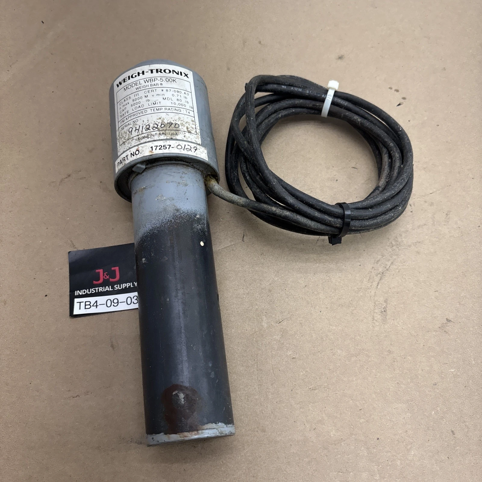 Used AVERY WEIGH-TRONIX WBP-5.00K17257-0129 Test Equipment - Other Indiana US | J&J Industrial Supply #1421865