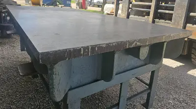 USED CAST IRON 8' X 4' LAYOUT TABLE