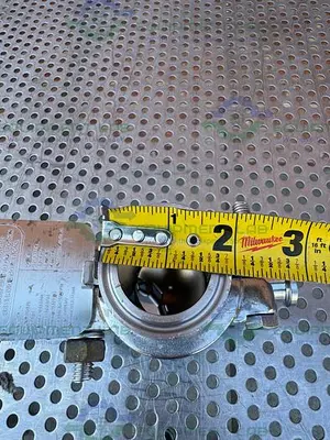 USED BS&B FR-C SAFETY HEAD 1" FITTING W/ 45 PSIG RUPTURE DISC,  3/4" TEE FITTING