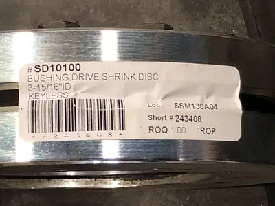 Shrink Disc Keyless Bushing SD10100 3-15/16" Bore