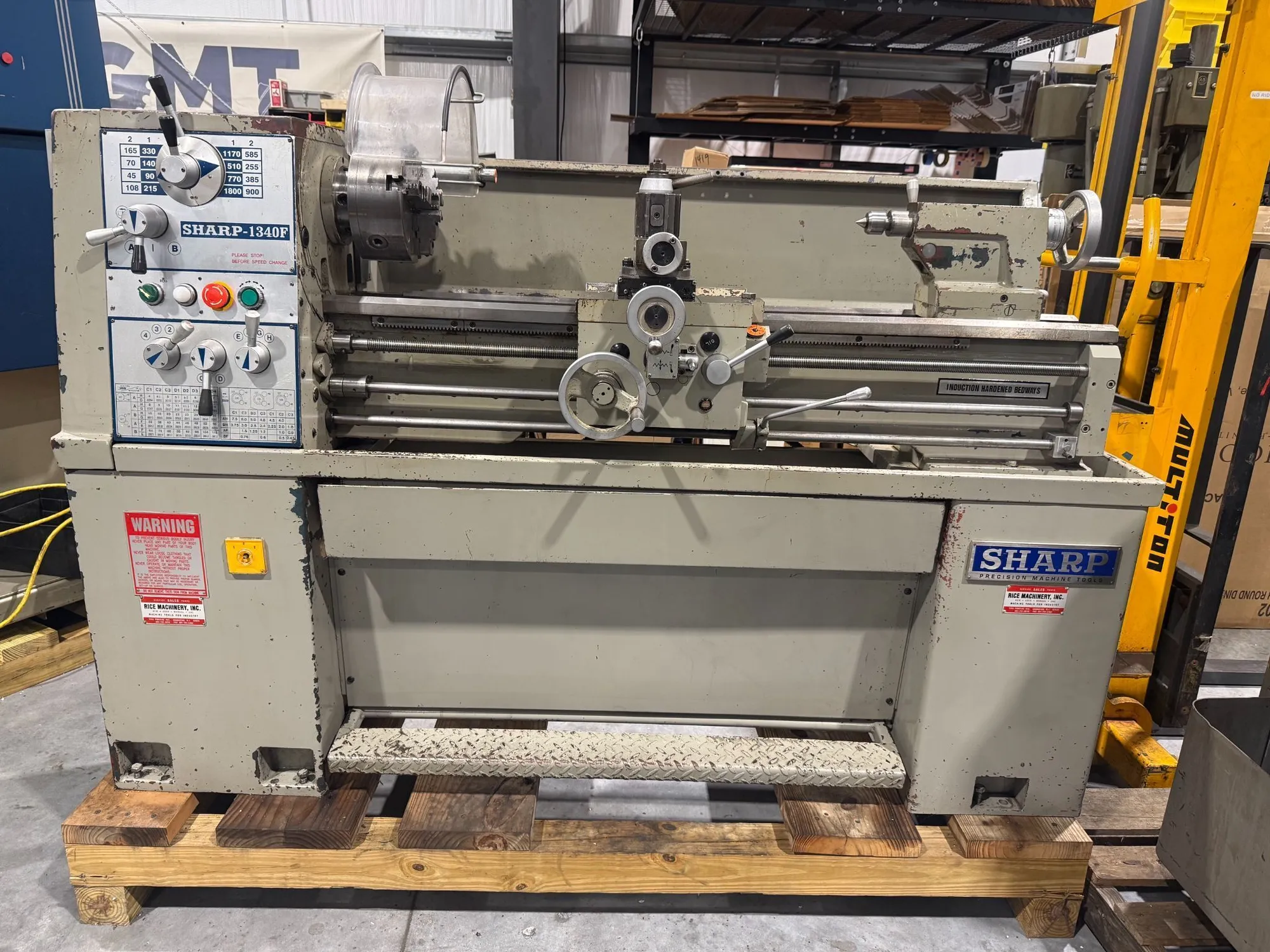 SHARP 1340F 13”/19” x 40”cc Precision Gap Lathe 2001’ #8520