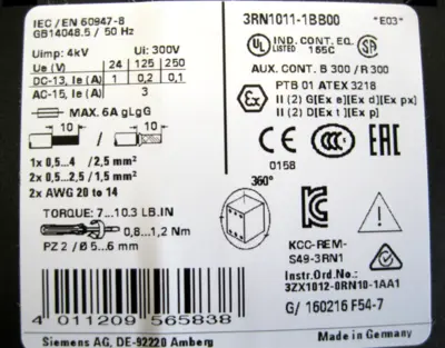 USED Siemens 3RN1011-1BB00