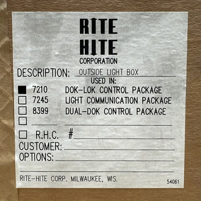 New | in-Stock RITE HITE 7210 Miscellaneous MRO Indiana US | J&J Industrial Supply #1074674