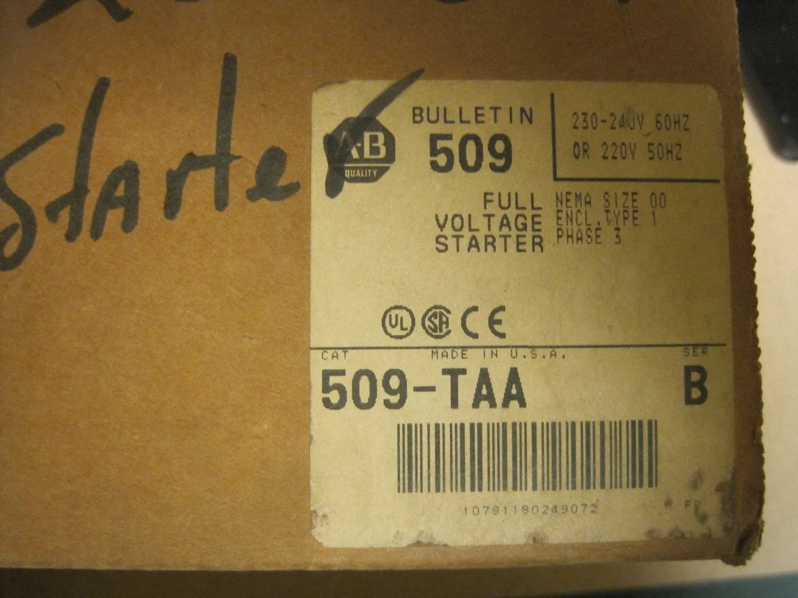 NEW ALLEN BRADLEY 509-TAA STARTER SERIES B