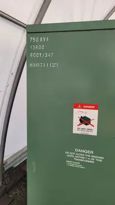 750 kVA Transformer, 13800 pri. volts,  600Y/347 sec. volts