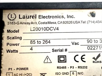 Used LAUREL DC VOLTAGE CURRENT PANEL METER 1/8 DIN RED LED 85–264VAC Meters - Misc Michigan US | Maverick Industrial Sales #1122613