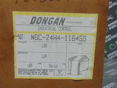 Dongan NSC-24H4-1164SS Industrial Control Transformer .100 kVA New NIB