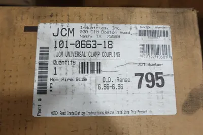 2 PALLETS OF JCM UNIVERSAL CLAMP COUPLINGS, ASSORTED SIZES