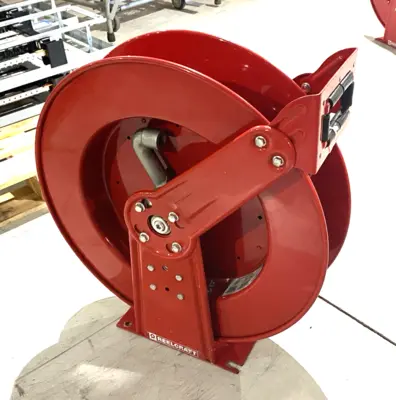 Used Reelcraft Spring-Return Dual-Pedestal Hose Reel Material Handling (misc) Michigan US | Maverick Industrial Sales #1395465