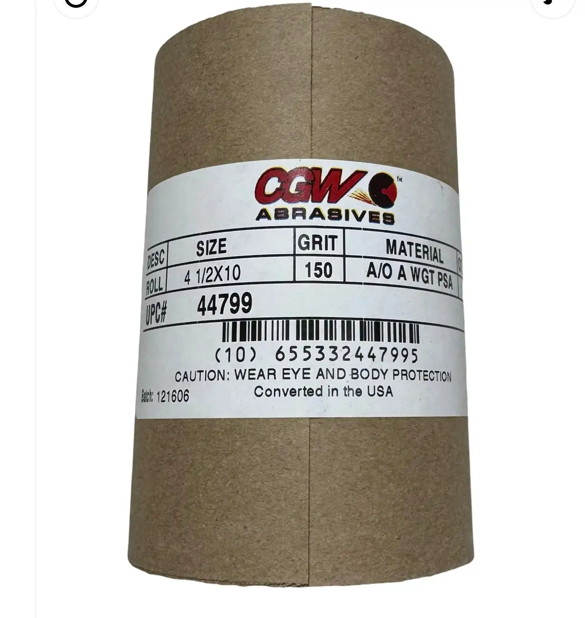 CGW 4-1/2" X 10 Yard Sandpaper Sheet Roll 150 Grit Aluminum Oxide