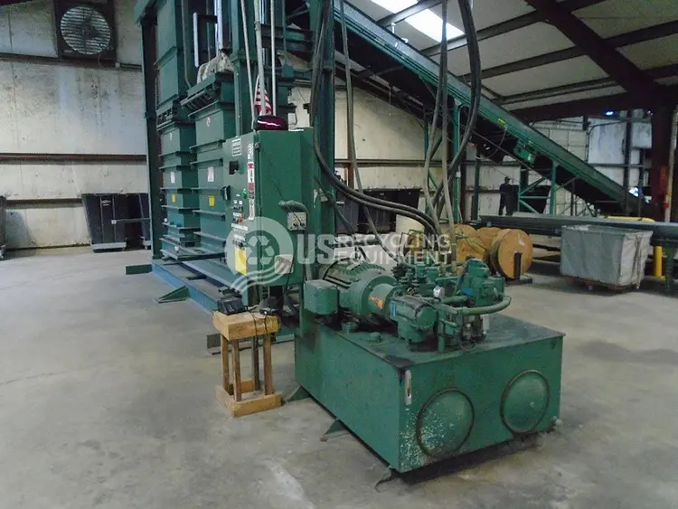 Used 1998 CONSOLIDATED CBD-2943 DOUBLE CHAMBER CLOTHING BALER & CONVEYOR Balers | US Recycling Equipment #474337