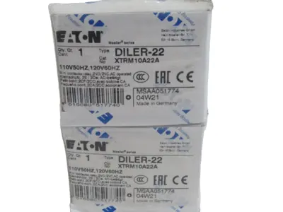 NEW LOT OF 2 EATON DILER-22 CONTACTOR RELAY XTRM10A22A DILER22