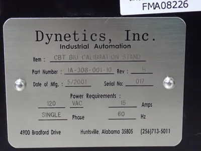 Used 2021 DYNETICS IA30800110 Calibration Equipment Ohio US | HGR 24 #1132101