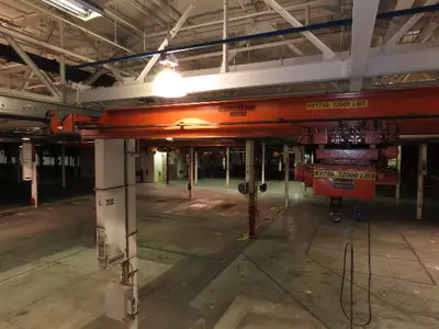 Cleveland Tramrail P&H 6 Ton Single Girder Underhung Bridge Crane 35' 10" Span