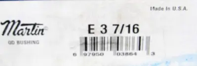 NEW MARTIN E 3 7/16 QD BUSHING 3716