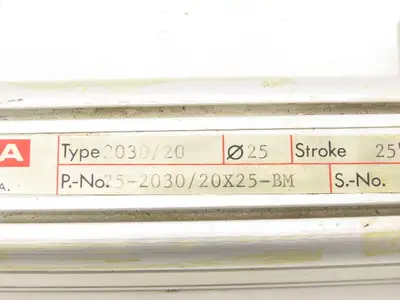 Origa 2030/20 Rodless Pneumatic Slide Air Cylinder Linear Actuator 25" Stroke
