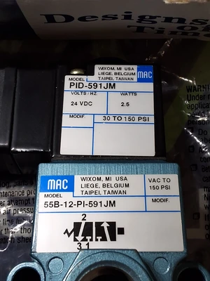 MAC 55B-12-PI-591JM SOLENOID VALVE - BRAND NEW