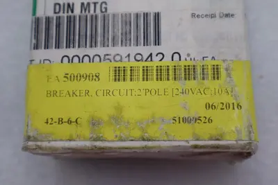 SCHNEIDER ELECTRIC 591942 CIRCUIT BREAKER 2 POLE 240VAC STOCK #K-2327