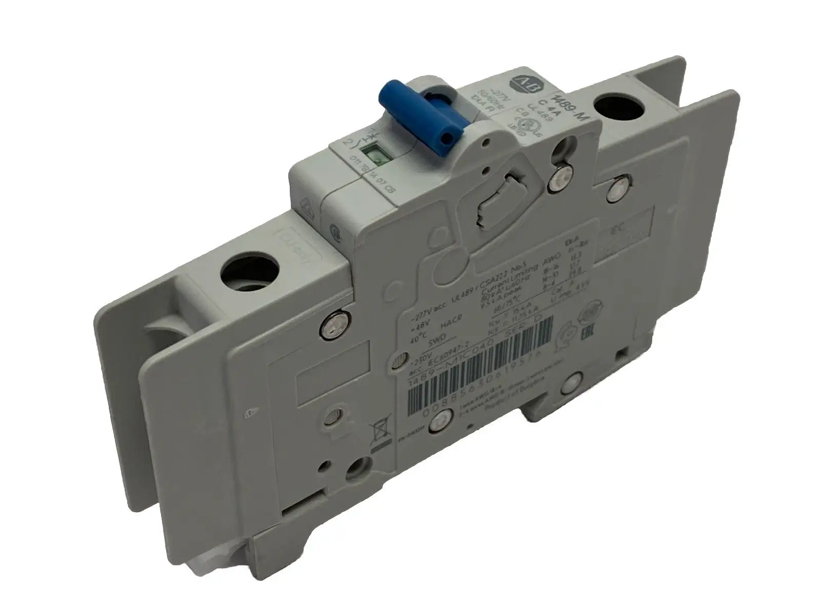 1489-M1C040 | Allen Bradley  Ser D Circuit Breaker 1-Pole 4A 277V - Used